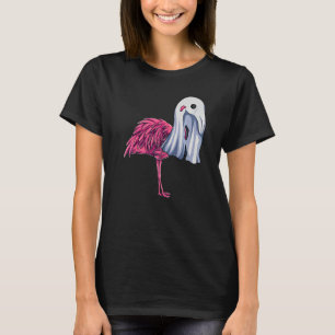 Pink Flamingo Ghost Cute Halloween Costume Women T-Shirt