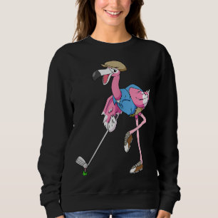 Pink Flamingo Golf Gifts for Women Men Golfer Club Sweatshirt
