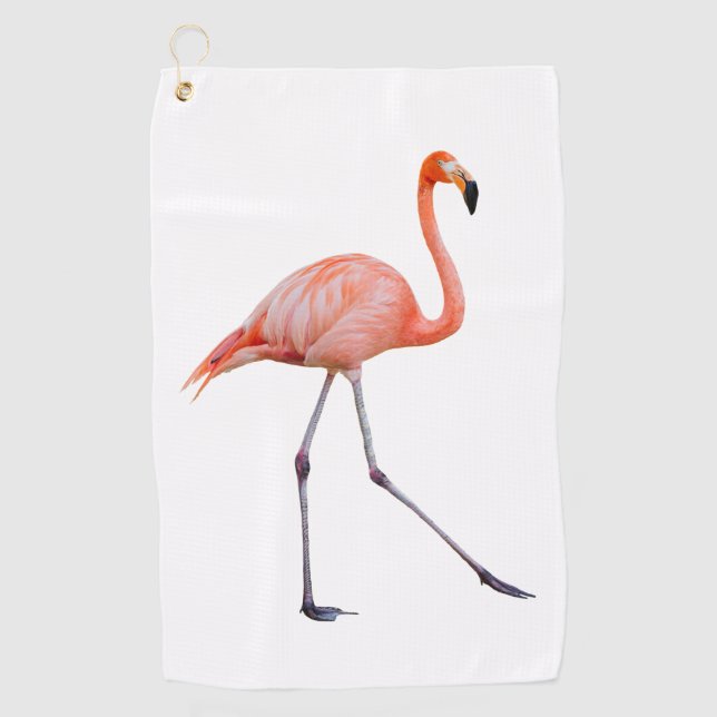 Pink Flamingo Golf Towel (Front)
