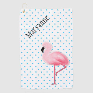Pink Flamingo Golf Towel