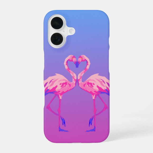 Pink Flamingo Heart iPhone case  (Back)