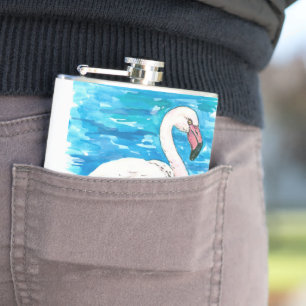 Pink flamingo hip flask