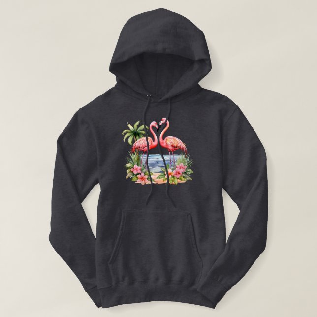 Pink Flamingo Hooded Sweatshirt (Design Front)