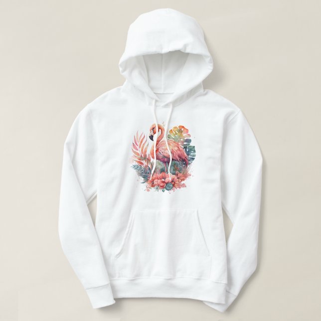 Pink Flamingo Hooded Sweatshirt (Design Front)