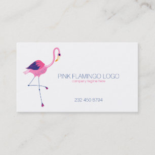 Pink Flamingo Illustration Business Card