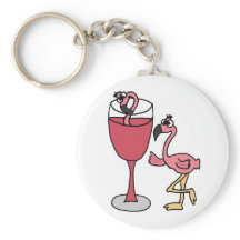 Pink Flamingo in Blush Wine Glass