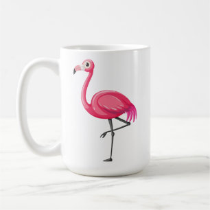 Pink Flamingo in Cartoon Style Coffee Mug
