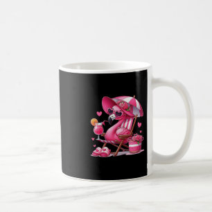 Pink Flamingo In Chair With Drink Coffee Mug