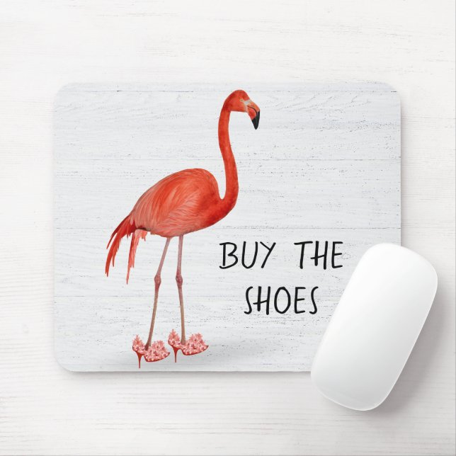 Pink Flamingo In High Heels Mouse Pad (With Mouse)
