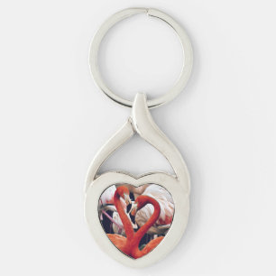 Pink Flamingo in Nature Key Ring