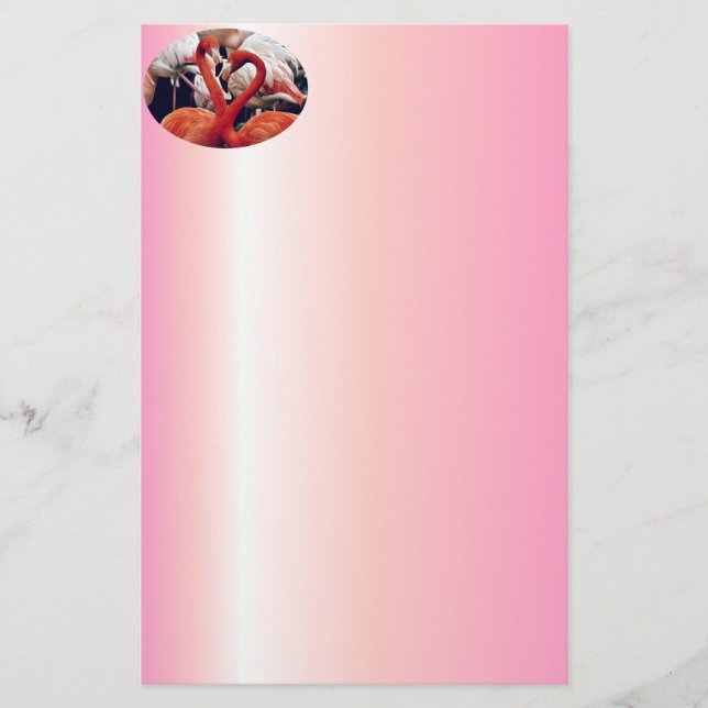 Pink Flamingo in Nature Stationery (Front)