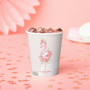 Pink Flamingo It's a Girl Baby Shower  Paper Cups