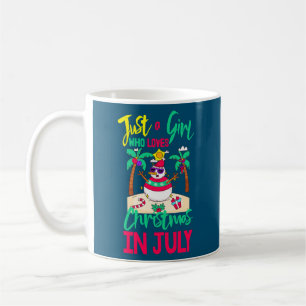 Pink Flamingo Just A Girl Who Loves Christmas In Coffee Mug