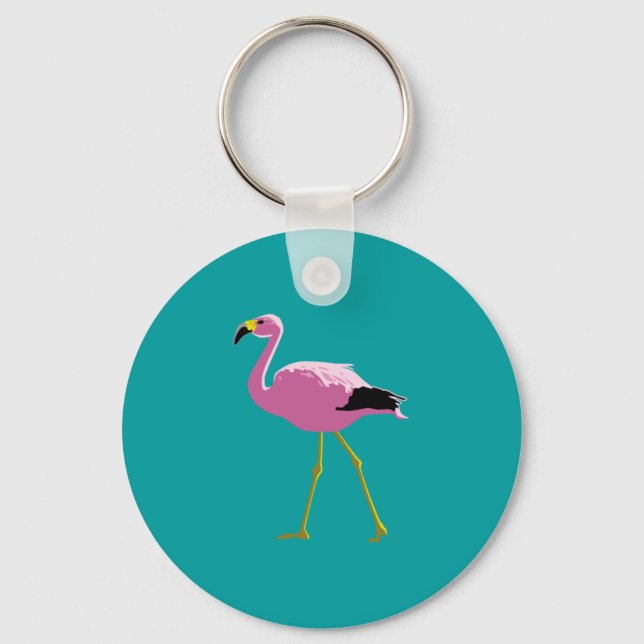 Pink Flamingo Key Ring (Front)