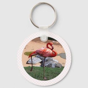 Pink Flamingo Key Ring