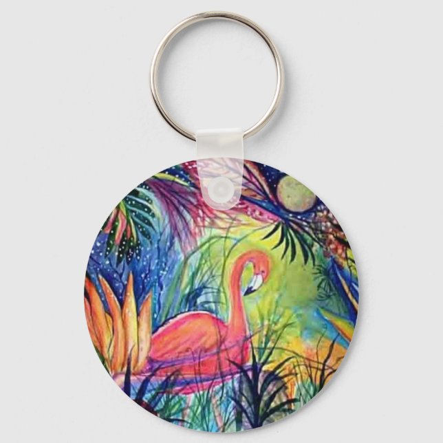 Pink Flamingo Key Ring (Front)