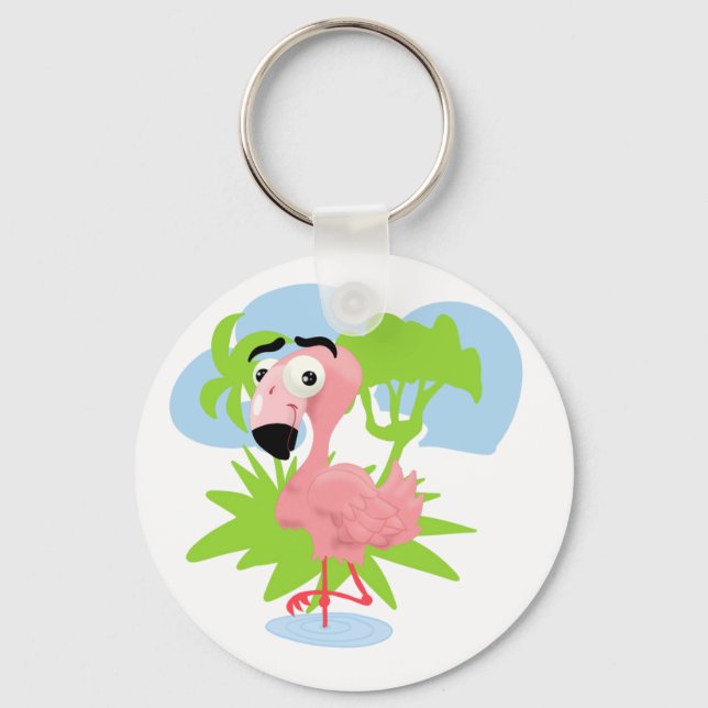 Pink Flamingo Keychain (Front)