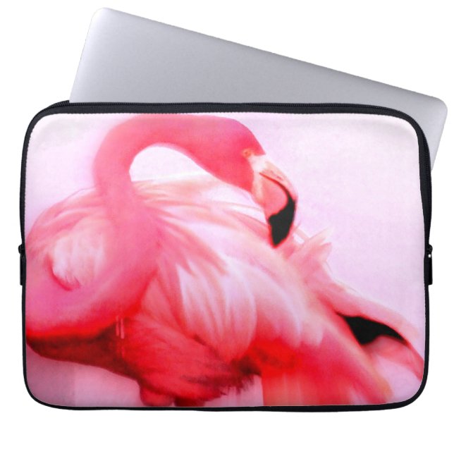 Pink Flamingo Laptop Sleeve (Front)
