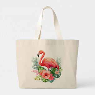 Pink Flamingo Large Tote Bag