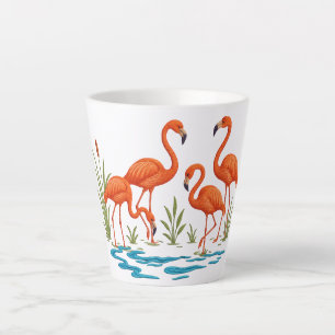 Pink flamingo latte mug