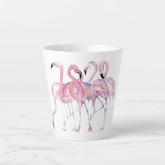 Pink Flamingo Latte Mug (Front)