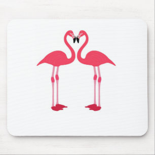 Pink Flamingo Love Birds Mouse Pad