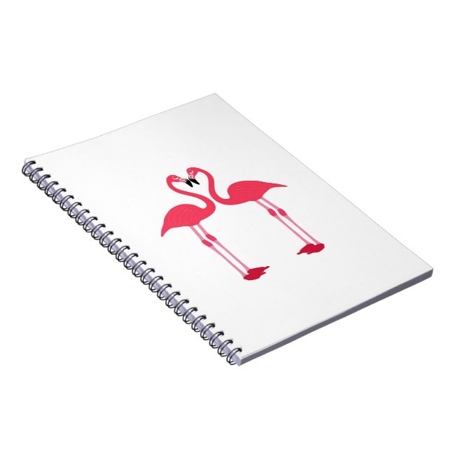 Pink Flamingo Love Birds Notebook (Right Side)
