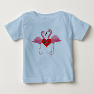 Pink Flamingo Love Design - Baby Fine Jersey T-Shi T-Shirt
