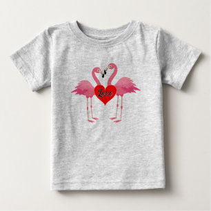 Pink Flamingo Love Design - Baby Fine Jersey T-Shi T-Shirt