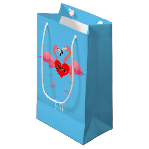 Pink Flamingo Love Design - Gift Bag - Small