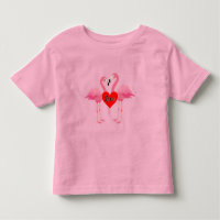 Pink Flamingo Love Design - Toddler Fine Jersey T-