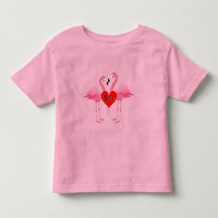 Pink Flamingo Love Design - Toddler Fine Jersey T- T-Shirt