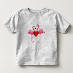 Pink Flamingo Love Design - Toddler Fine Jersey T- T-Shirt