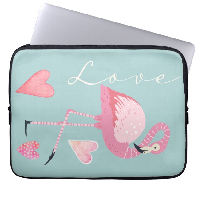 Pink Flamingo Love Electronics Bag (Front)