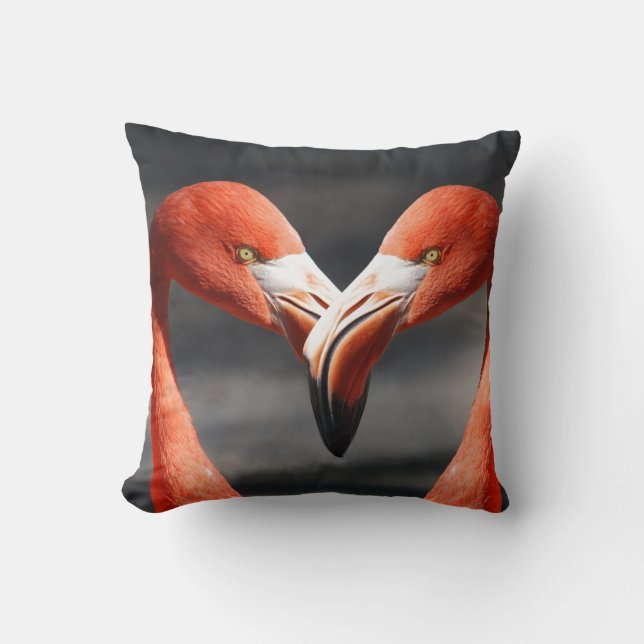 Pink Flamingo Love Pillow (Front)