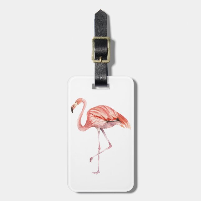 Pink Flamingo Luggage Tag (Front Vertical)