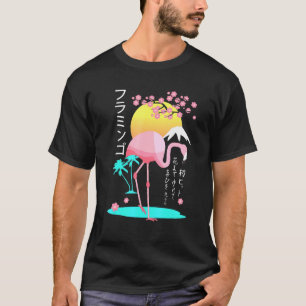 pink Flamingo mens costume Fuji Yama Japan rising  T-Shirt