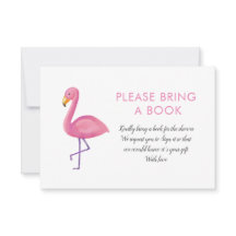 Pink Flamingo Modern Baby Shower Bring A Book