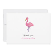 Pink Flamingo Modern Baby Shower Thank You