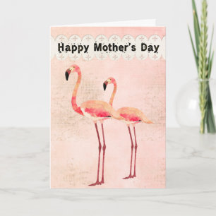 Pink Flamingo Mother's Day Card