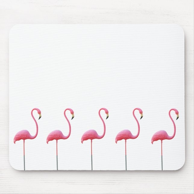 Pink Flamingo Mouse Mat White (Front)