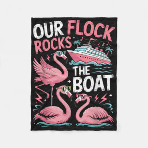Pink Flamingo Our Flock Rocks The Boat Vacation Cr Fleece Blanket