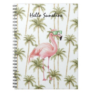 Pink Flamingo Palm Trees Notebook