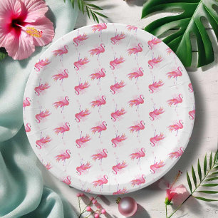 Pink Flamingo Paper Plates for Party