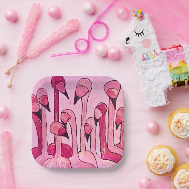 Pink Flamingo Party Plates (Party)