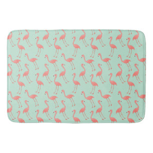 Pink Flamingo Pattern Bath Mat