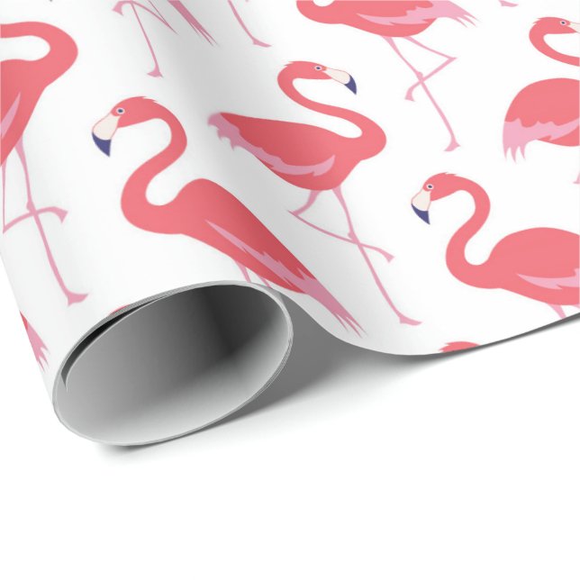 Pink flamingo pattern Beach wrapping paper (Roll Corner)