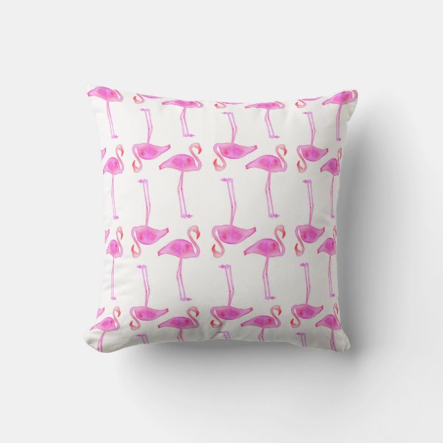 Pink Flamingo Pattern Cushion (Front)