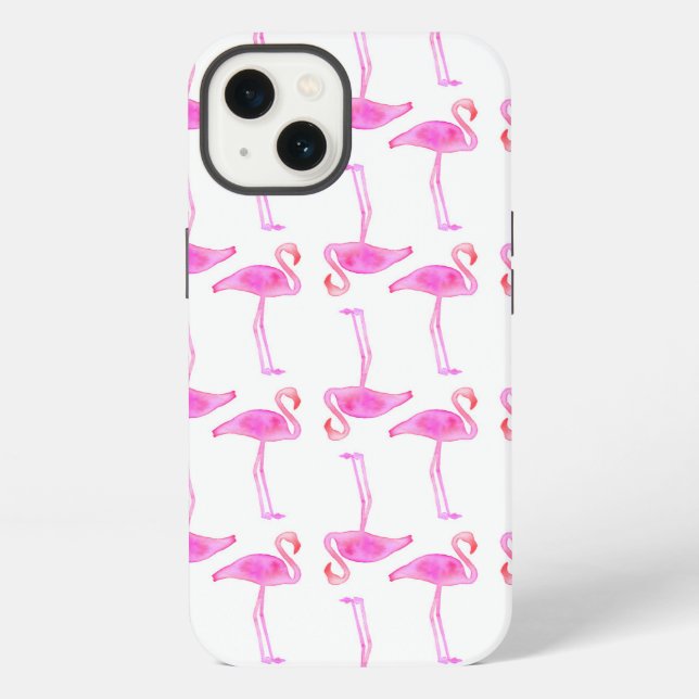 Pink Flamingo Pattern iPhone Case (Back)