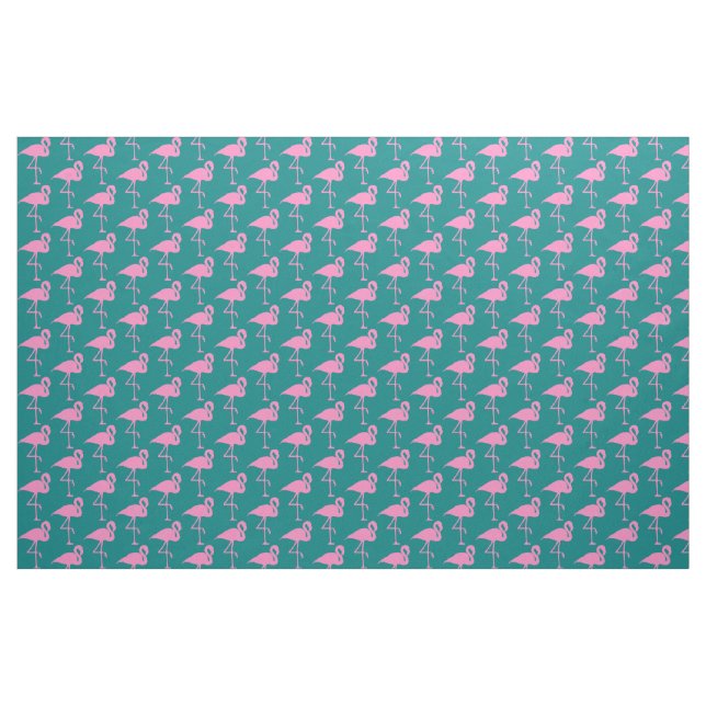 Pink Flamingo Pattern on Teal Fabric (Yard)